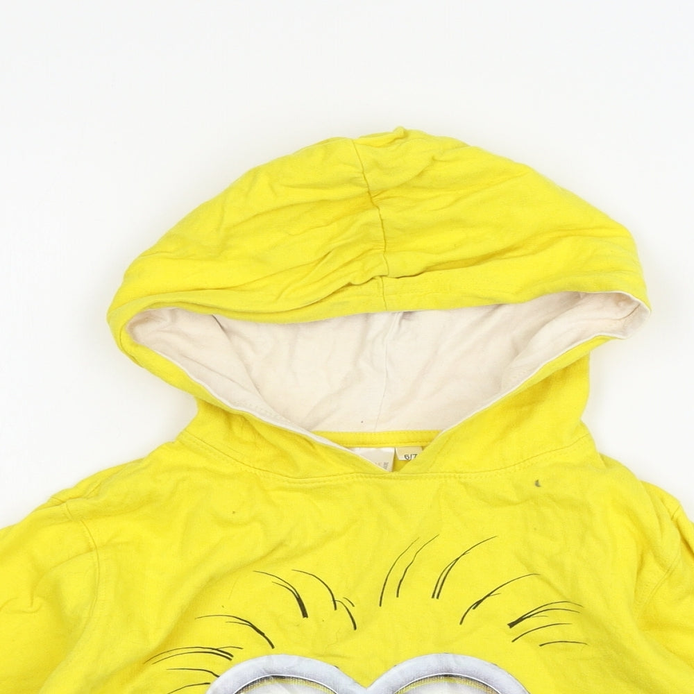 Despicable Me Boys Yellow  Jersey Pullover Hoodie Size 6-7 Years  - Mino