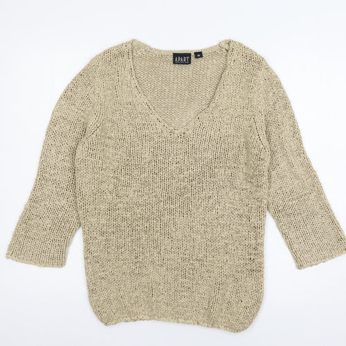 Apart Womens Beige  Knit Pullover Jumper Size 12