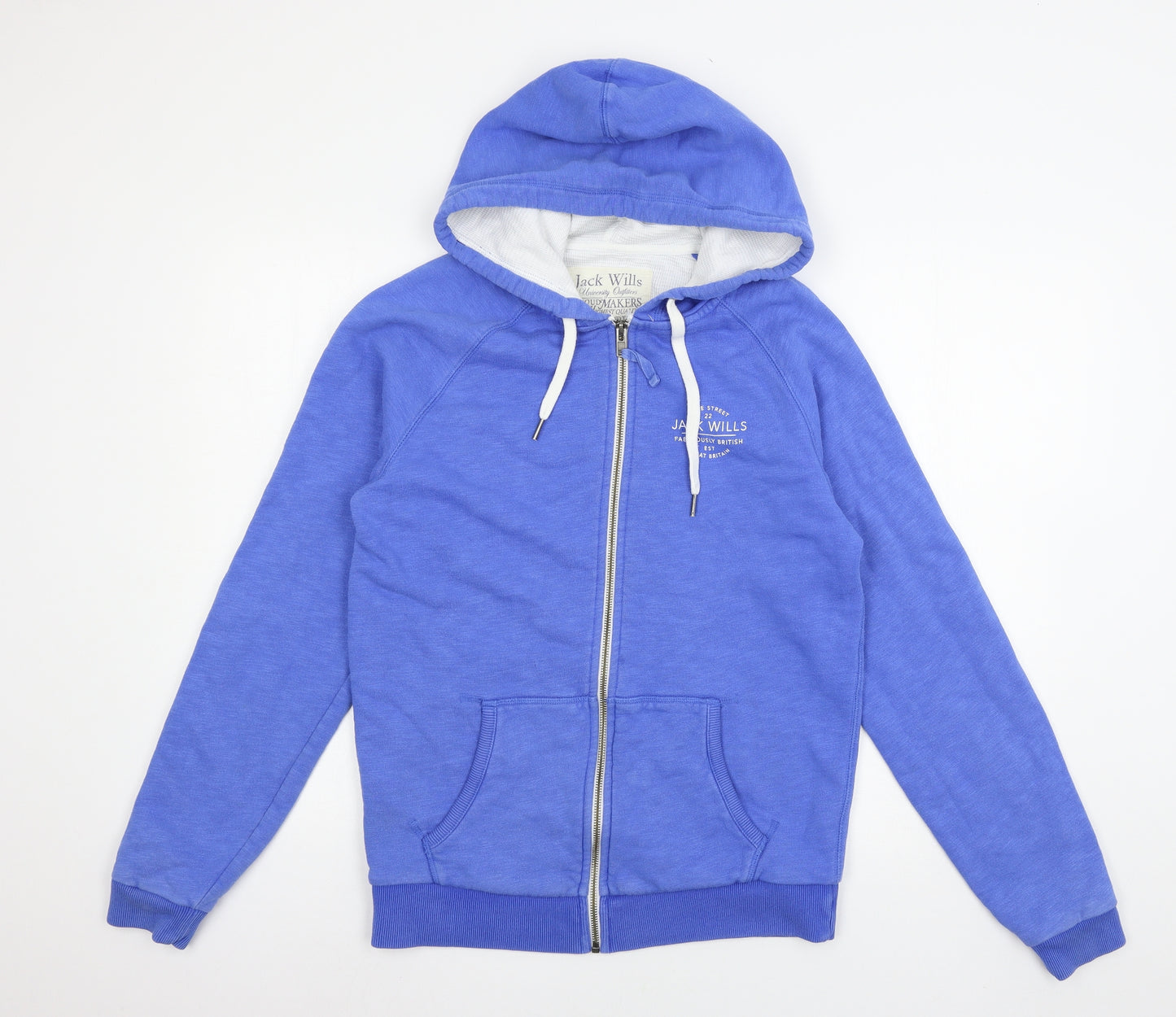 Jack Wills Mens Black  Jersey Full Zip Hoodie Size S
