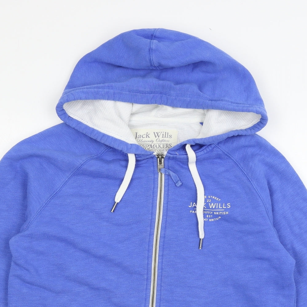 Jack Wills Mens Black  Jersey Full Zip Hoodie Size S