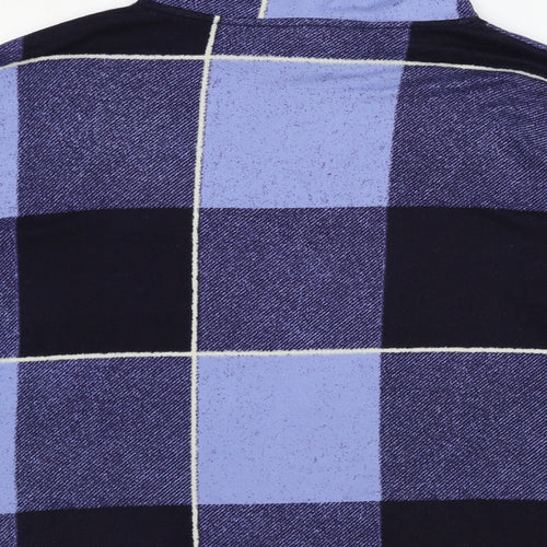 Bonmarché Womens Blue Check Jersey Pullover Jumper Size L