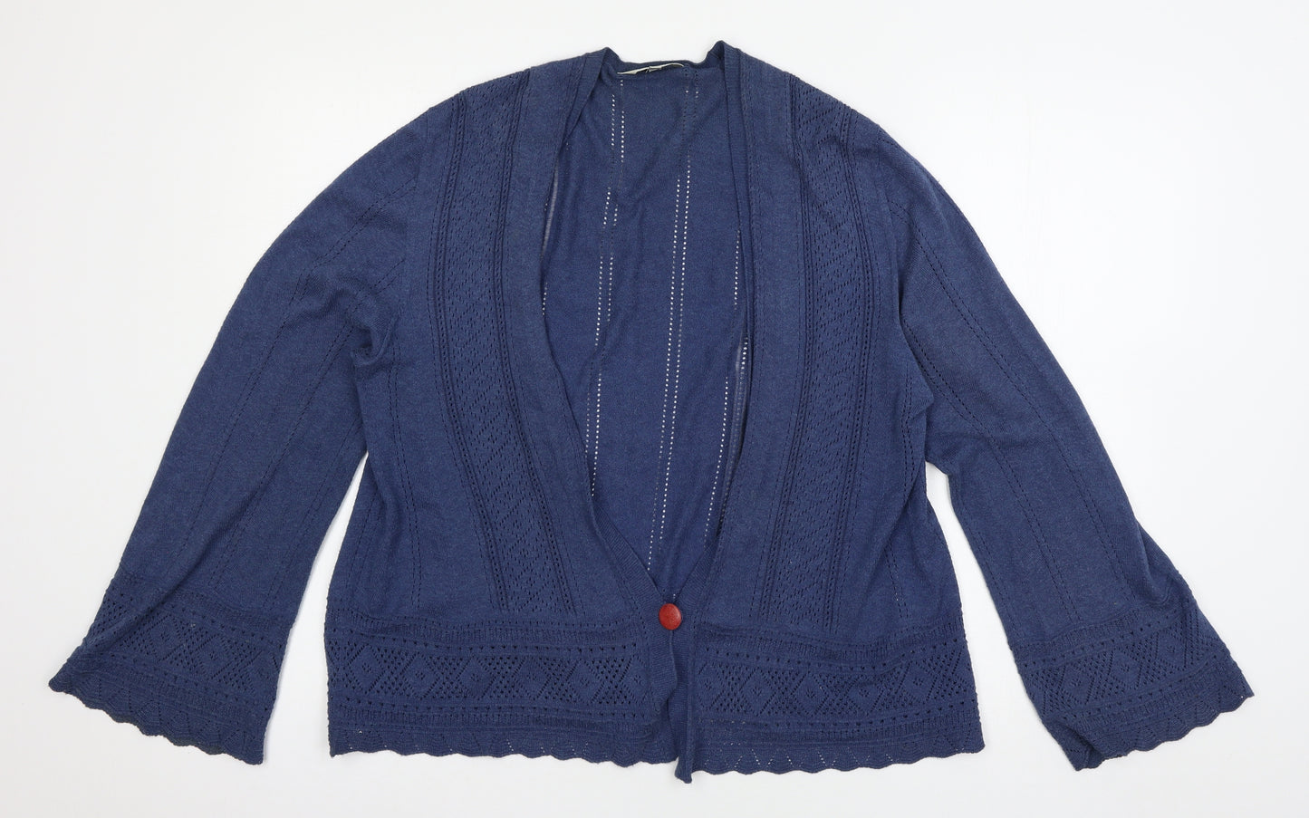 EAST Womens Blue  Knit Cardigan Jumper Size 16