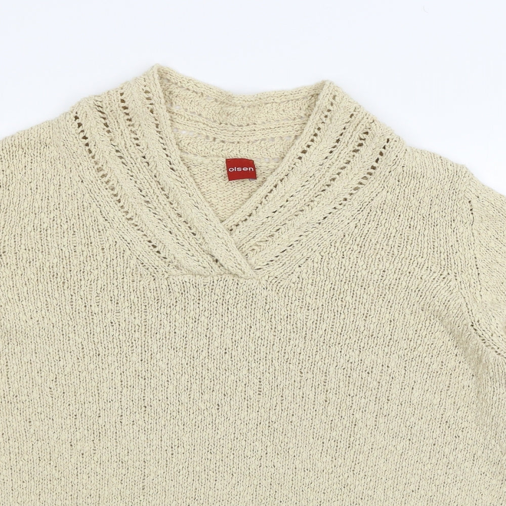 Olsen Womens Beige  Knit Pullover Jumper Size 20