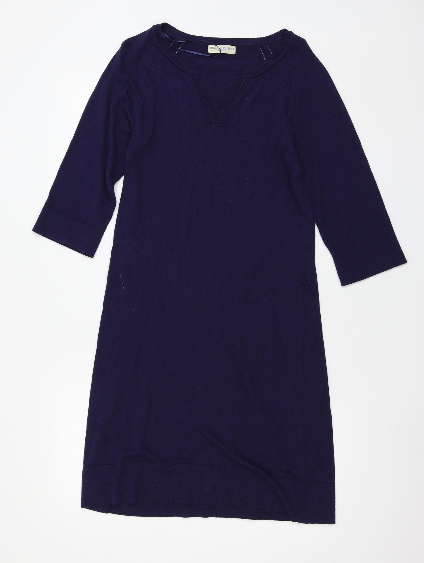 Marks and Spencer Womens Blue  Knit Jumper Dress  Size 12
