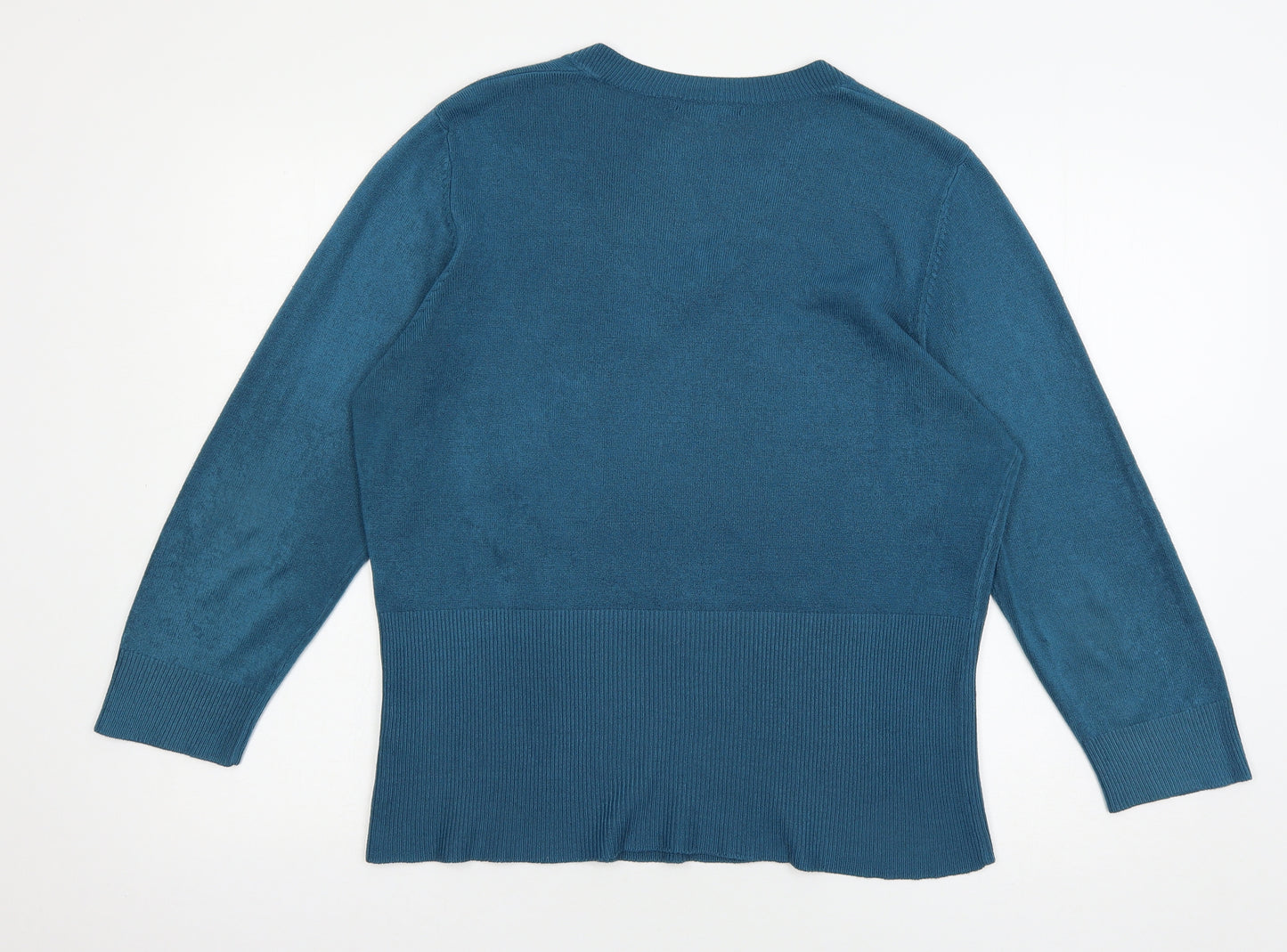 Debbie Morgan Womens Blue  Knit Pullover Jumper Size L