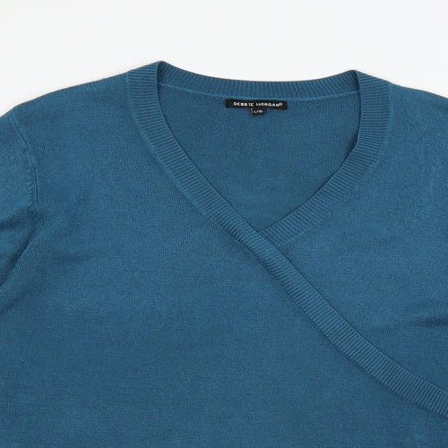 Debbie Morgan Womens Blue  Knit Pullover Jumper Size L