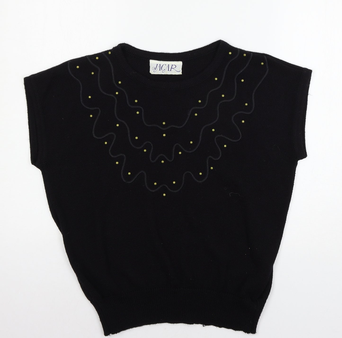 Jacar Womens Black  Knit Pullover Jumper Size XL