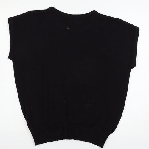 Jacar Womens Black  Knit Pullover Jumper Size XL