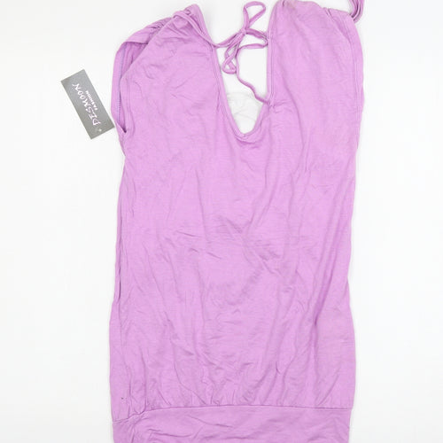 Desmoon Womens Purple  Jersey Basic T-Shirt Size 10