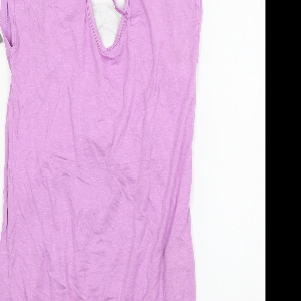 Desmoon Womens Purple  Jersey Basic T-Shirt Size 10