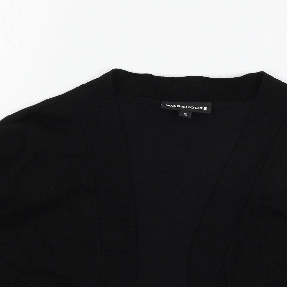 Wareouse Womens Black  Knit Cardigan Jumper Size 12