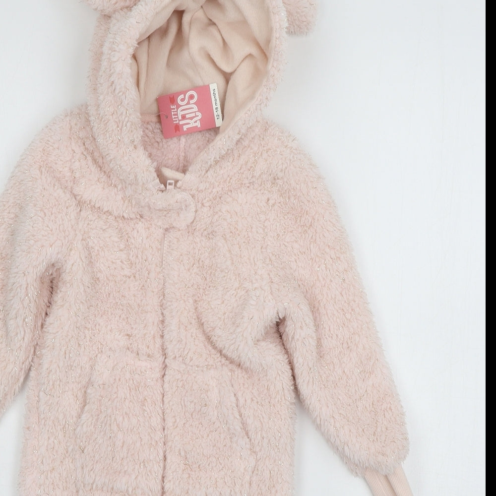Little Kids Baby Pink  Microfibre Jacket  Size 12-18 Months
