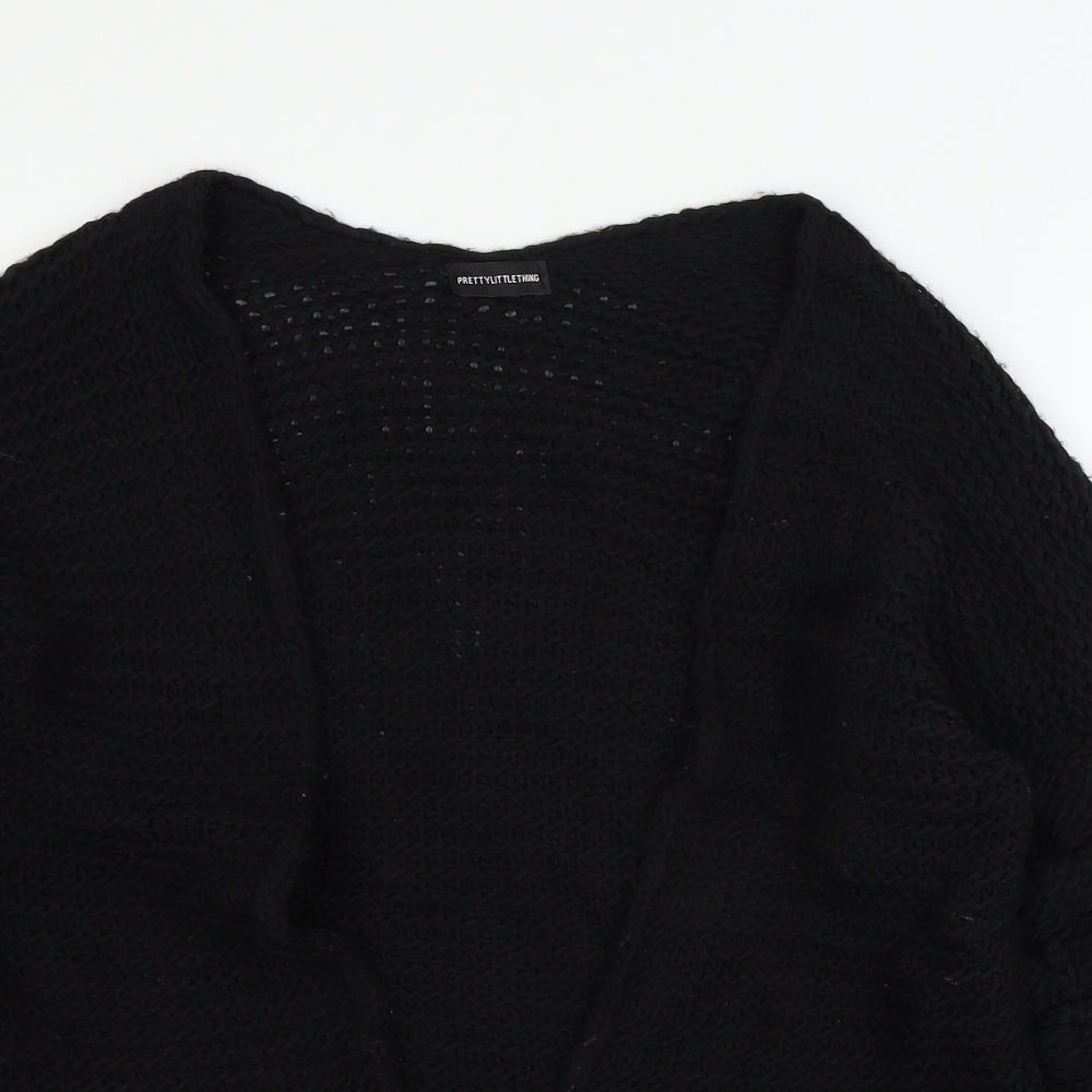 PRETTYLITTLETHING Womens Black  Knit Cardigan Jumper Size S