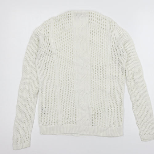 Jack Wills Womens White  Knit Pullover Jumper Size 10