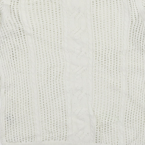 Jack Wills Womens White  Knit Pullover Jumper Size 10