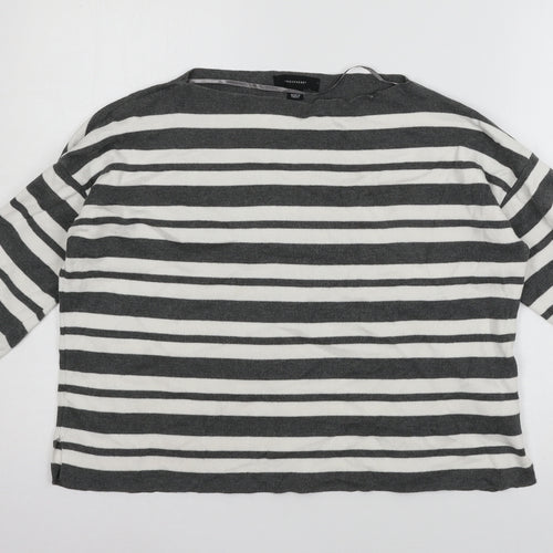 Atmosphere Womens Grey Striped Knit Pullover Jumper Size M