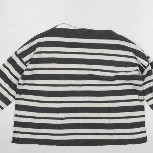 Atmosphere Womens Grey Striped Knit Pullover Jumper Size M