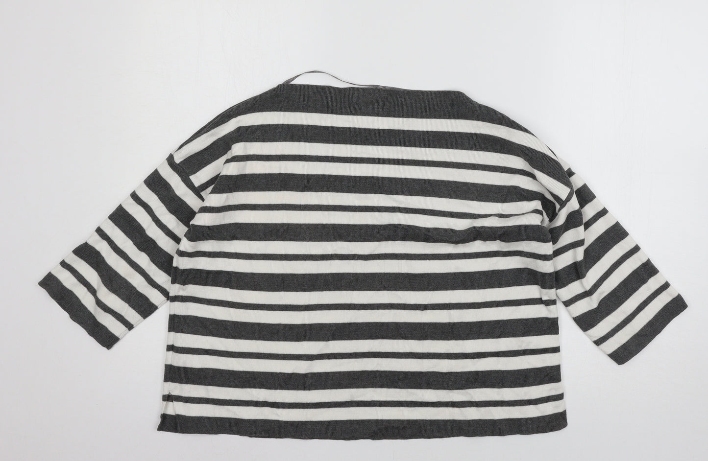 Atmosphere Womens Grey Striped Knit Pullover Jumper Size M