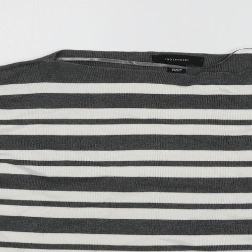 Atmosphere Womens Grey Striped Knit Pullover Jumper Size M