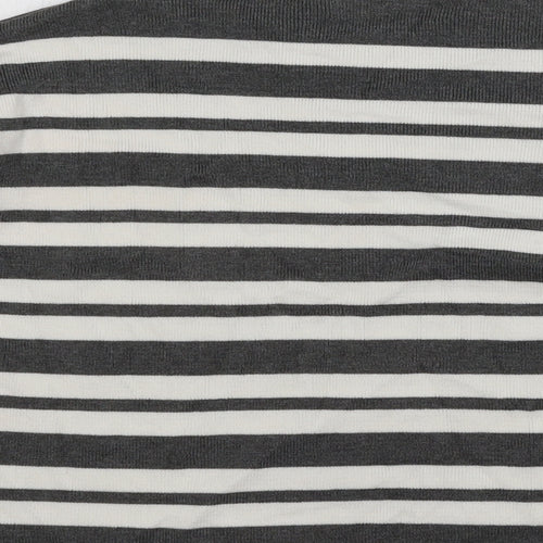 Atmosphere Womens Grey Striped Knit Pullover Jumper Size M
