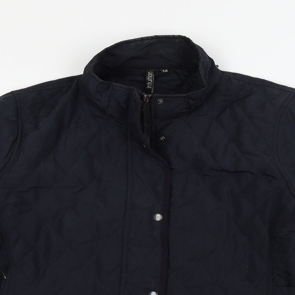 Intuition Womens Blue   Quilted Jacket Size 14