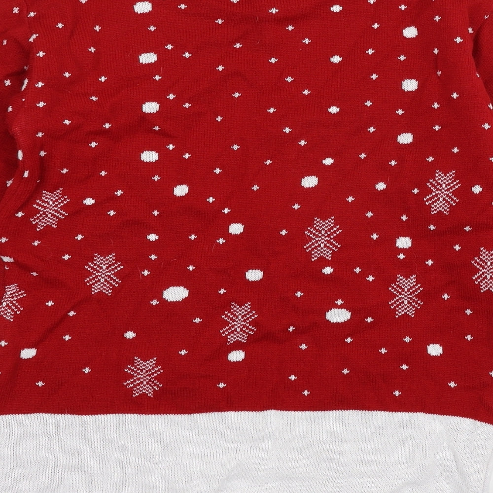 Stylo Boys Red  Knit Pullover Jumper Size 11-12 Years  - Rudolph