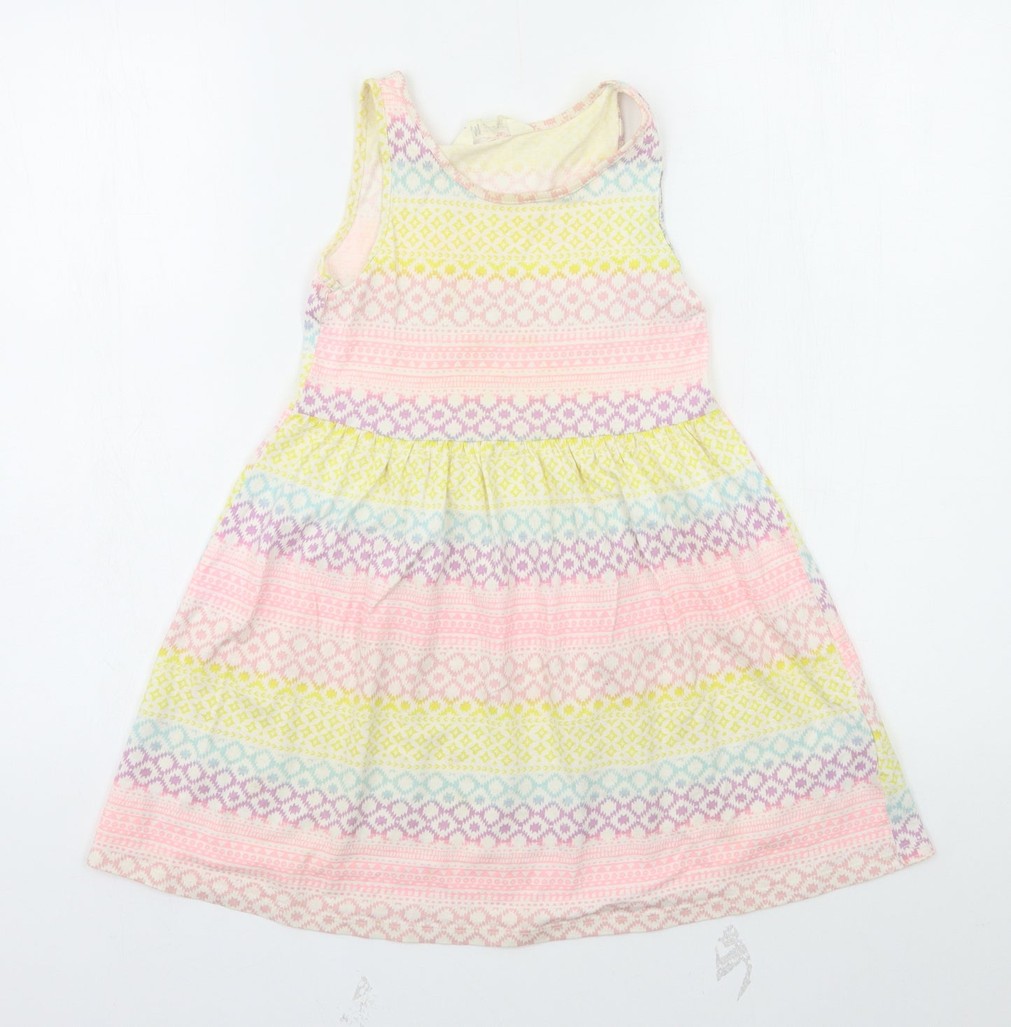 H&M Girls Multicoloured Geometric  Fit & Flare  Size 7-8 Years