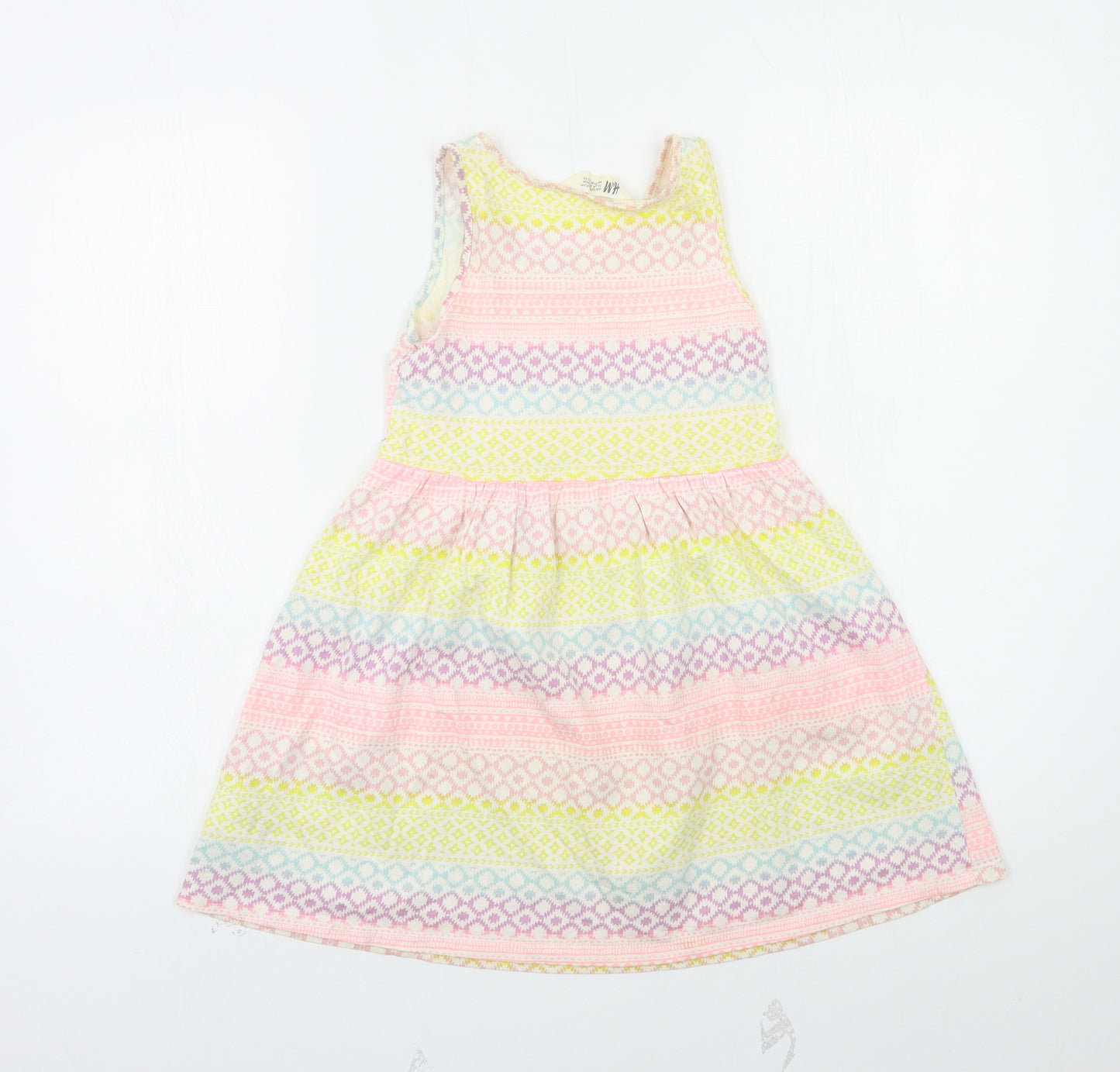 H&M Girls Multicoloured Geometric  Fit & Flare  Size 7-8 Years