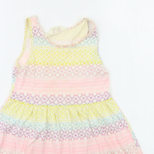 H&M Girls Multicoloured Geometric  Fit & Flare  Size 7-8 Years