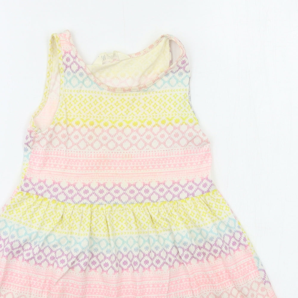 H&M Girls Multicoloured Geometric  Fit & Flare  Size 7-8 Years