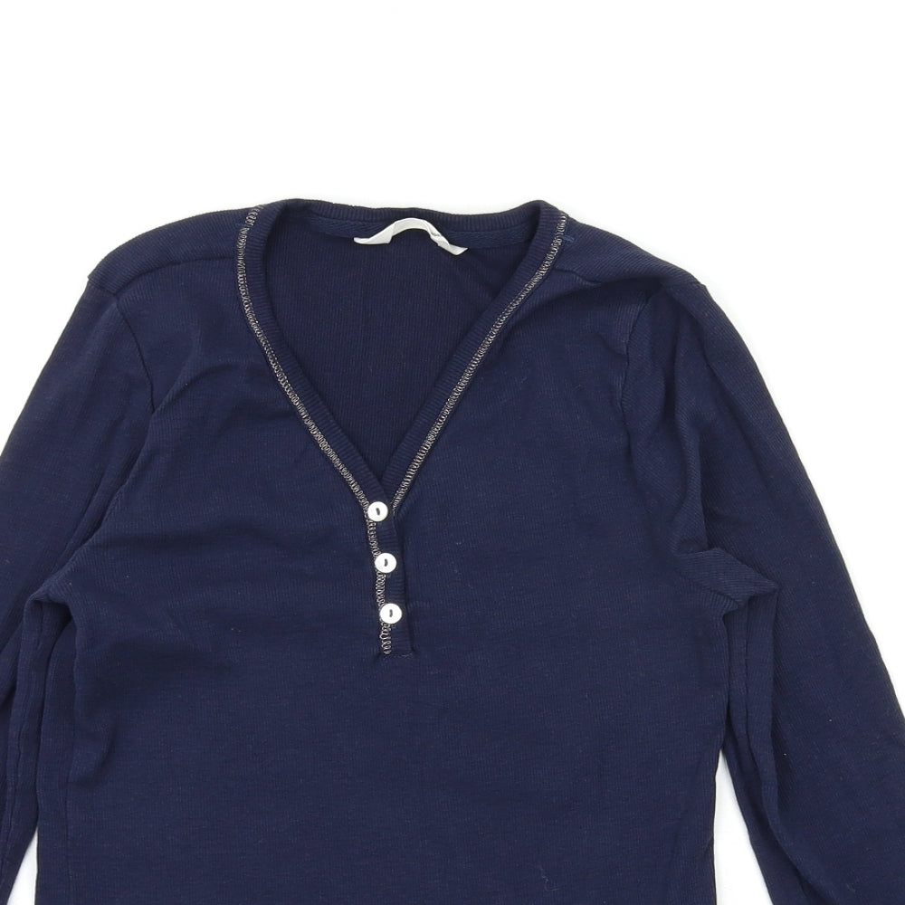 M&S Womens Blue   Basic T-Shirt Size 10