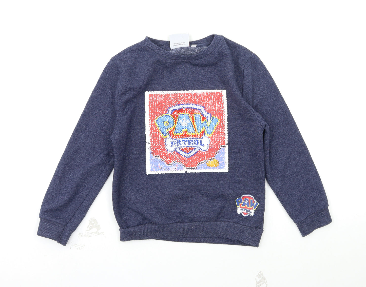 Paw Petrol Boys Blue Animal Print  Pullover Sweatshirt Size 6-7 Years