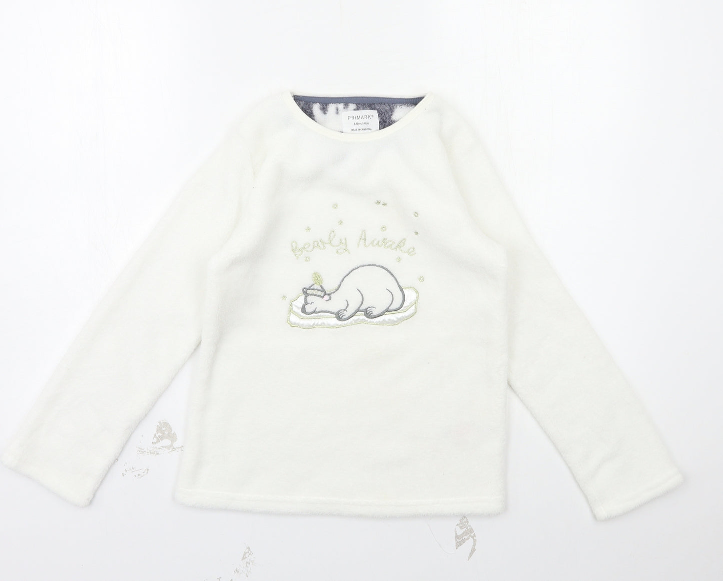 Primark Girls White   Top Pyjama Top Size 9-10 Years