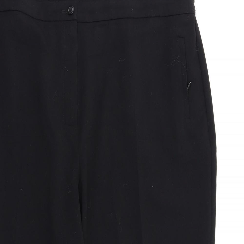 M&S Womens Black Houndstooth  Trousers  Size 20 L26 in - Stretch waistband