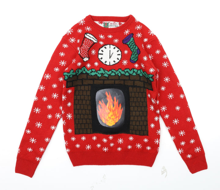 Cedar Wood State Mens Multicoloured Geometric  Pullover Sweatshirt Size XS
