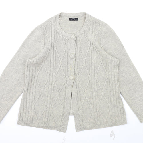 BM Womens Grey   Cardigan Jumper Size M