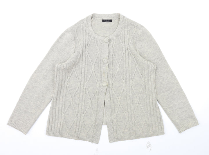 BM Womens Grey   Cardigan Jumper Size M