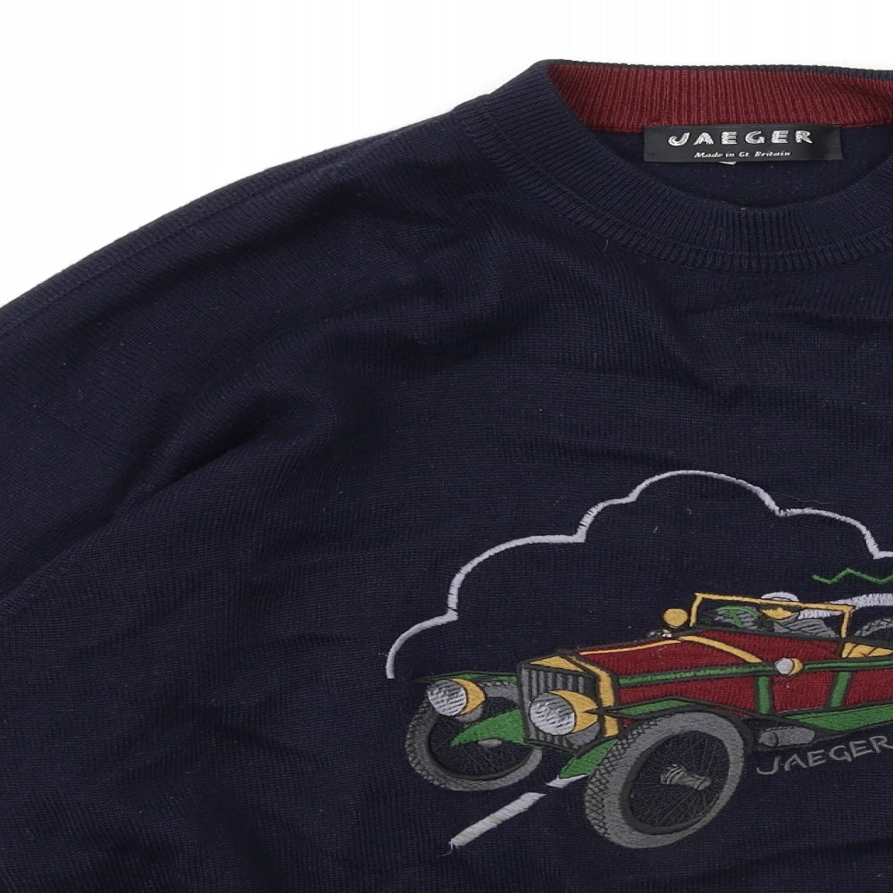 Jaeger Mens Blue   Pullover Sweatshirt Size L