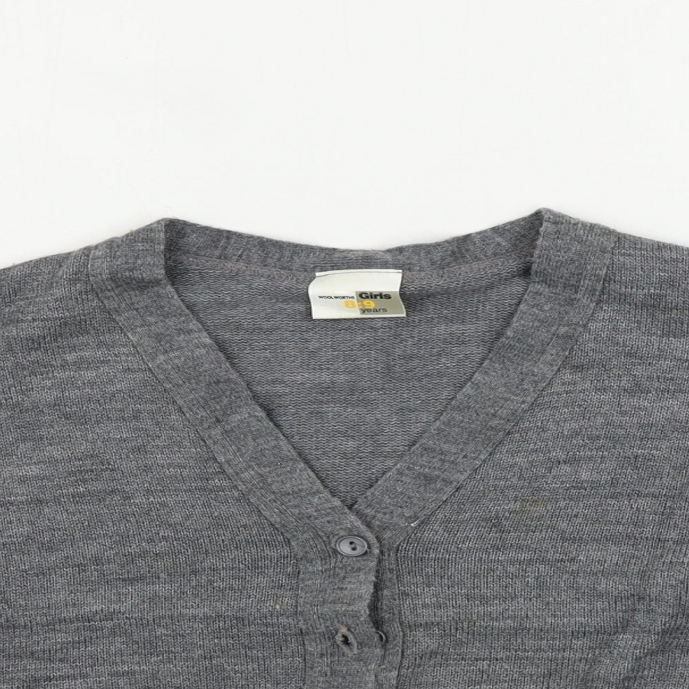 woolworths  Girls Grey   Cardigan Jumper Size 8-9 Years