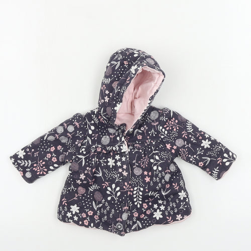 George  Girls Purple Floral  Jacket  One Size