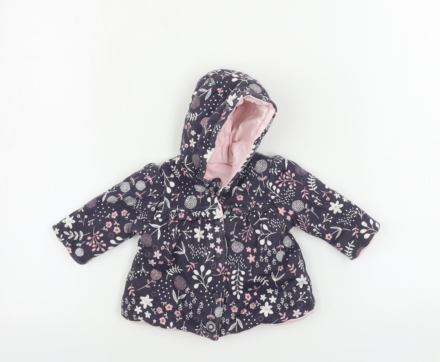 George  Girls Purple Floral  Jacket  One Size