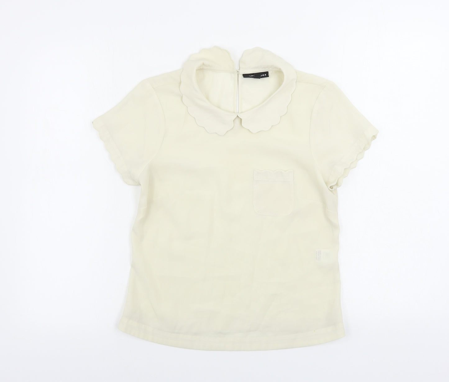 Warehouse Womens Ivory   Basic Blouse Size 8