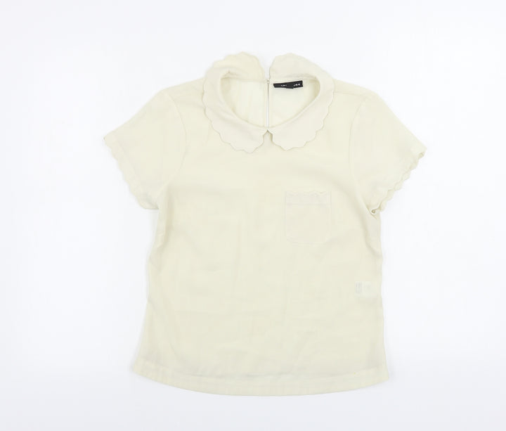 Warehouse Womens Ivory   Basic Blouse Size 8