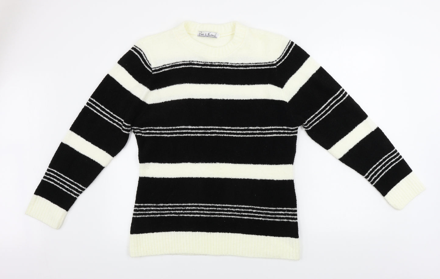 Pure & Natural   Womens Ivory Striped  Pullover Jumper Size XL