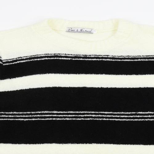 Pure & Natural   Womens Ivory Striped  Pullover Jumper Size XL