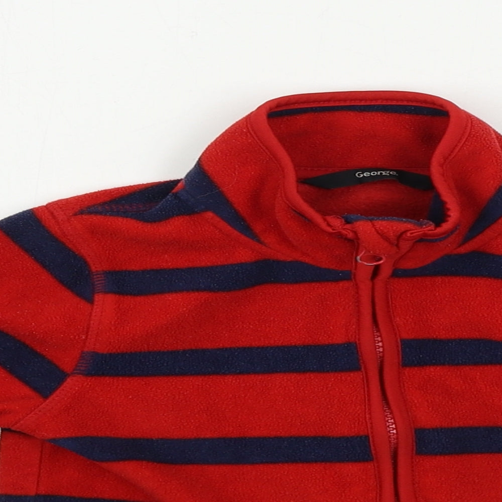 George  Boys Red Striped  Jacket Coat Size 2-3 Years