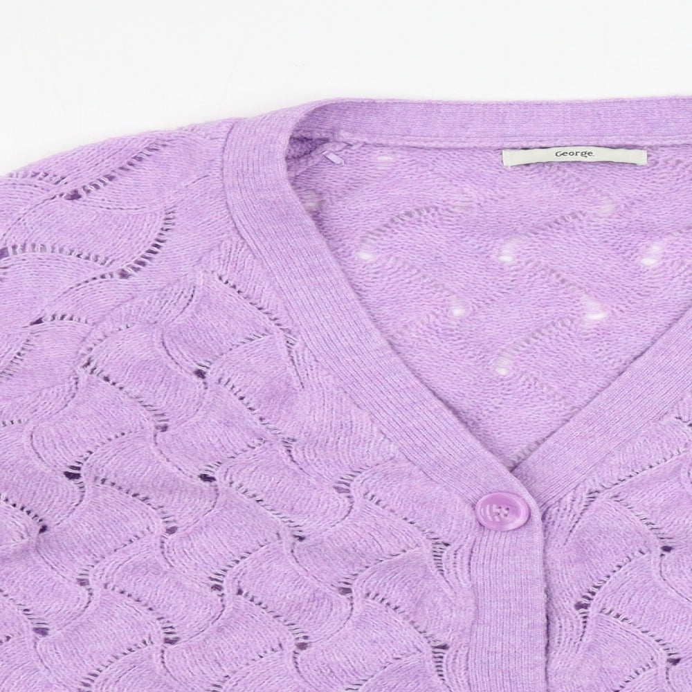 George  Womens Purple   Cardigan Jumper Size M