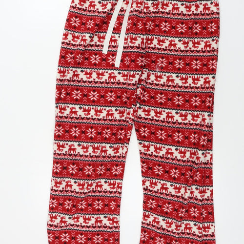 Preworn  Womens Red Geometric  Sweatpants Trousers Size 14 L26 in