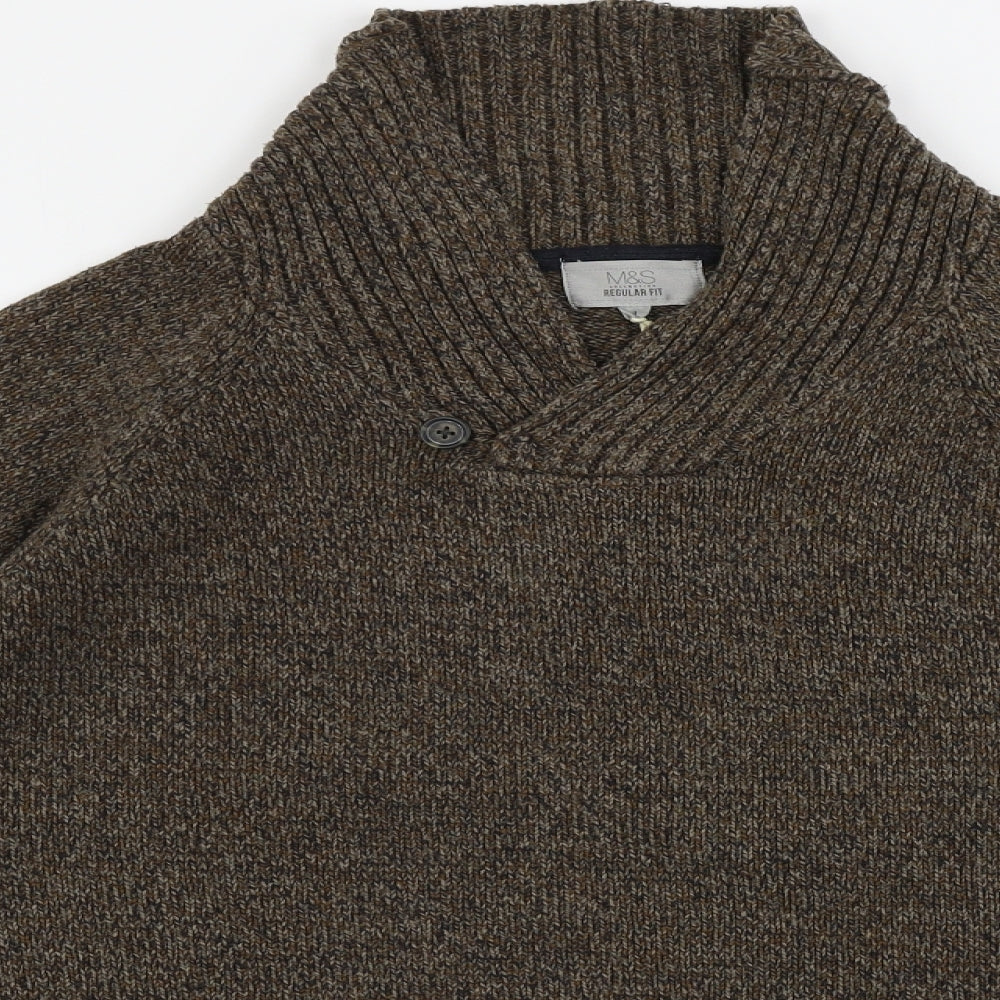 Marks and Spencer  Mens Brown   Henley Jumper Size L