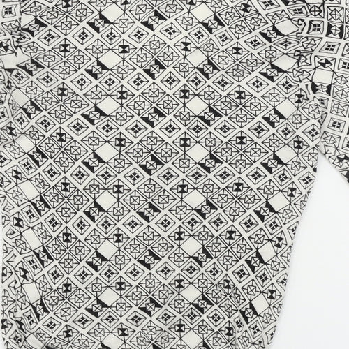 H&M  Womens White Geometric  Cardigan Jumper Size XS